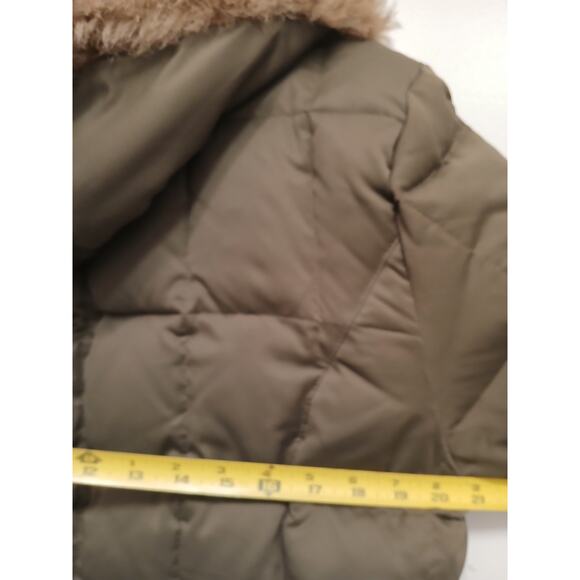 Calvin Klein Duck Down Parka Sz M Brown Puffer jacket Coat Removable Hood $250 - Picture 11 of 16